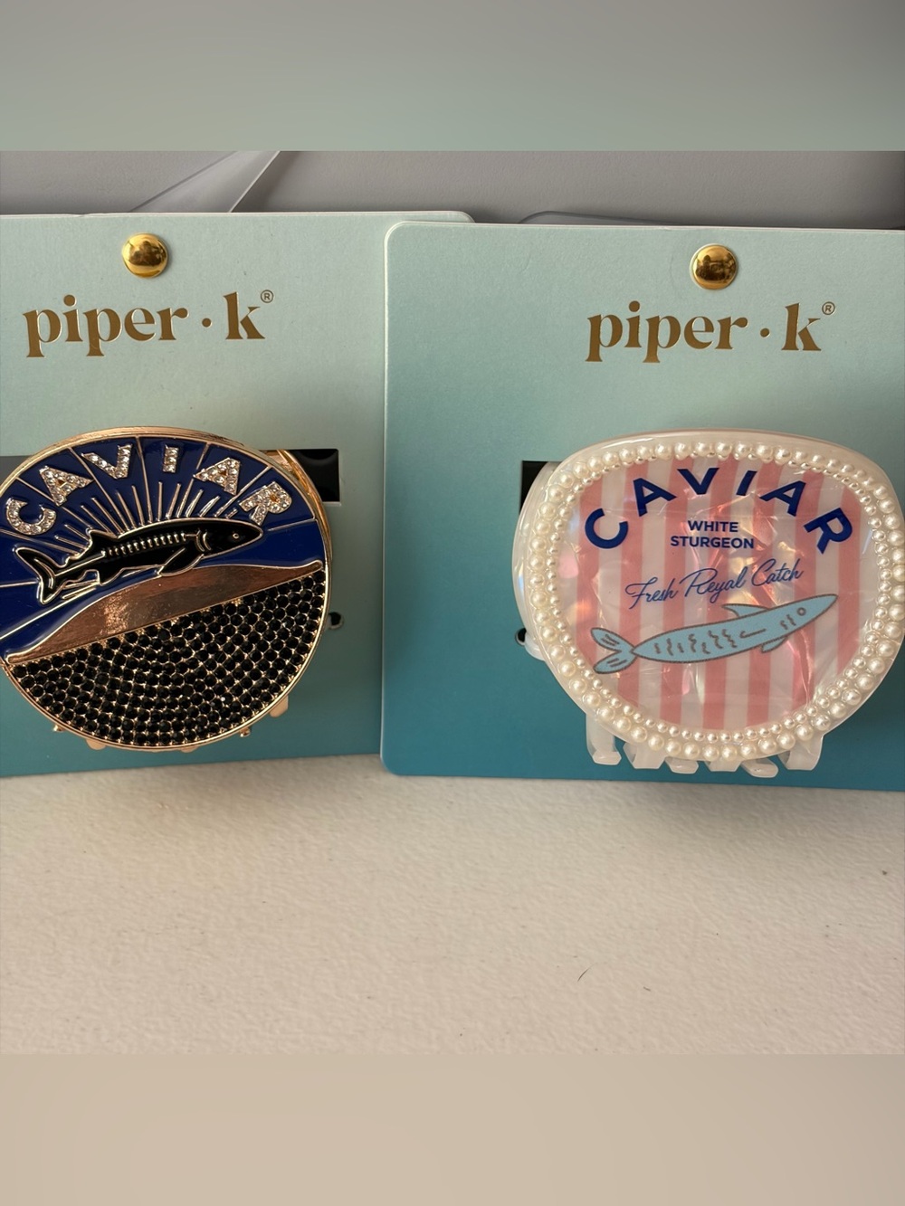 Piper K Caviar Pearl-Trimmed Hair Claws and Metal Caviar Claw - Picture 4 of 5